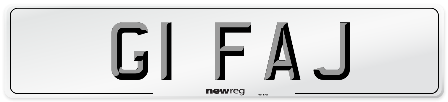 G1 FAJ Number Plate from New Reg